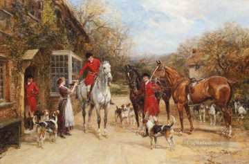ヘイウッド・ハーディ Painting - 狩りの前の一杯 ヘイウッド・ハーディの乗馬